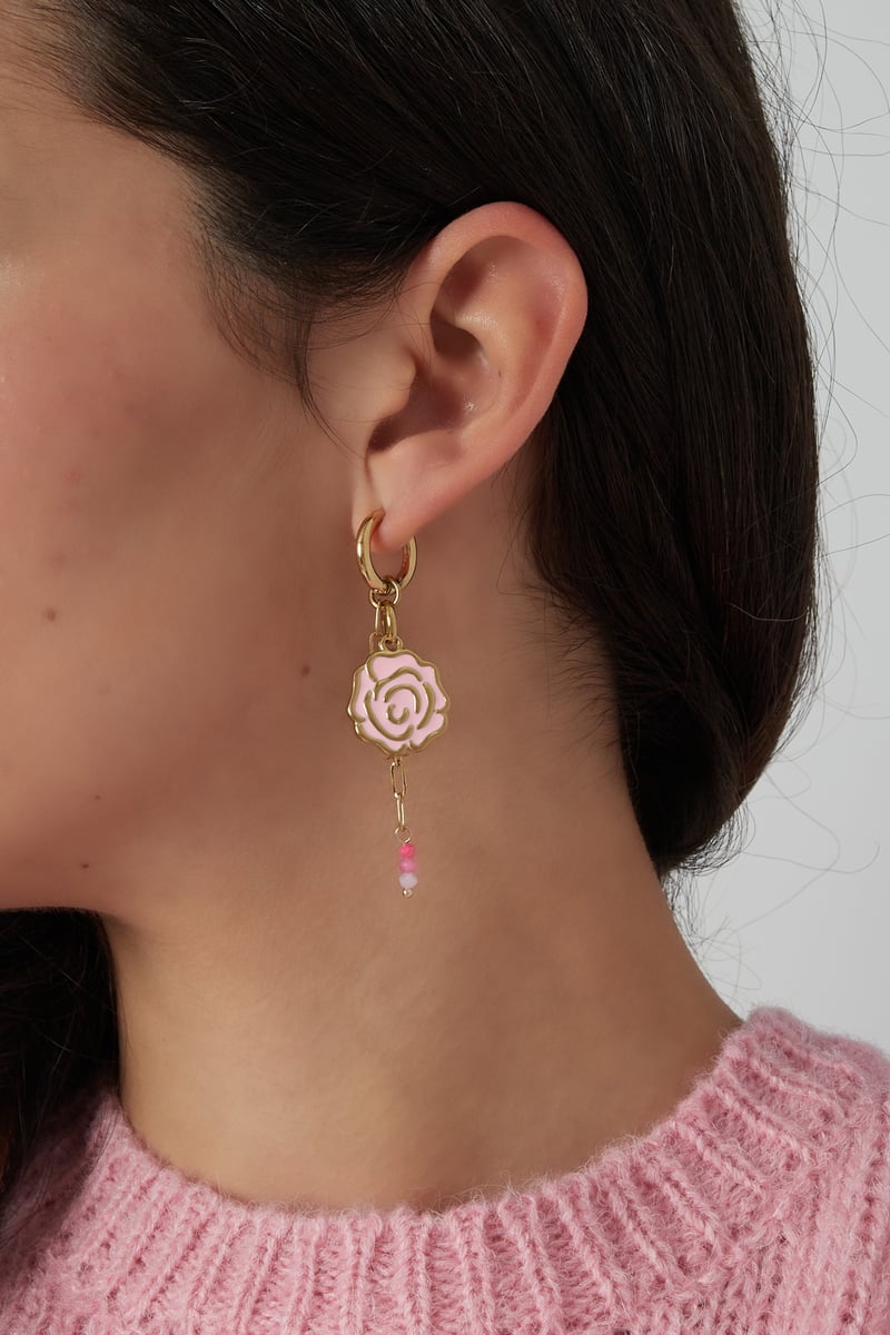 Oorbellen sweetheart rose - Rood