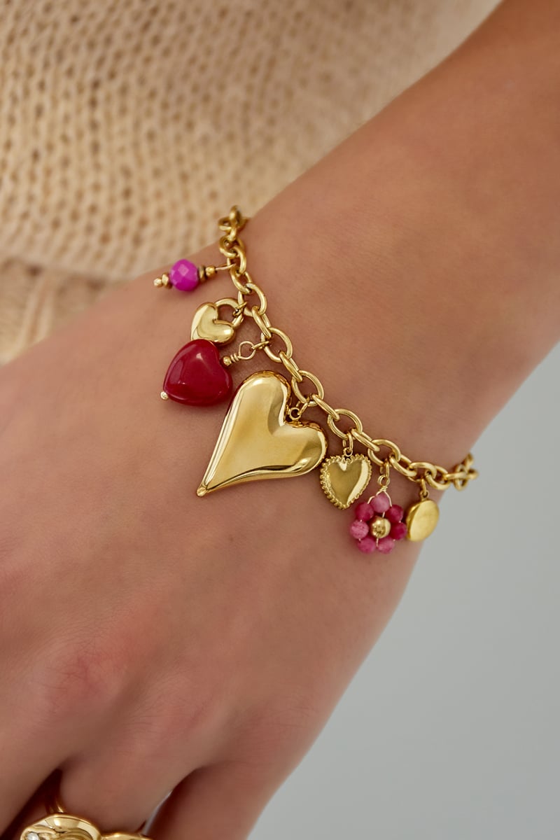 Bedelarmband charm & chill - Fuchsia