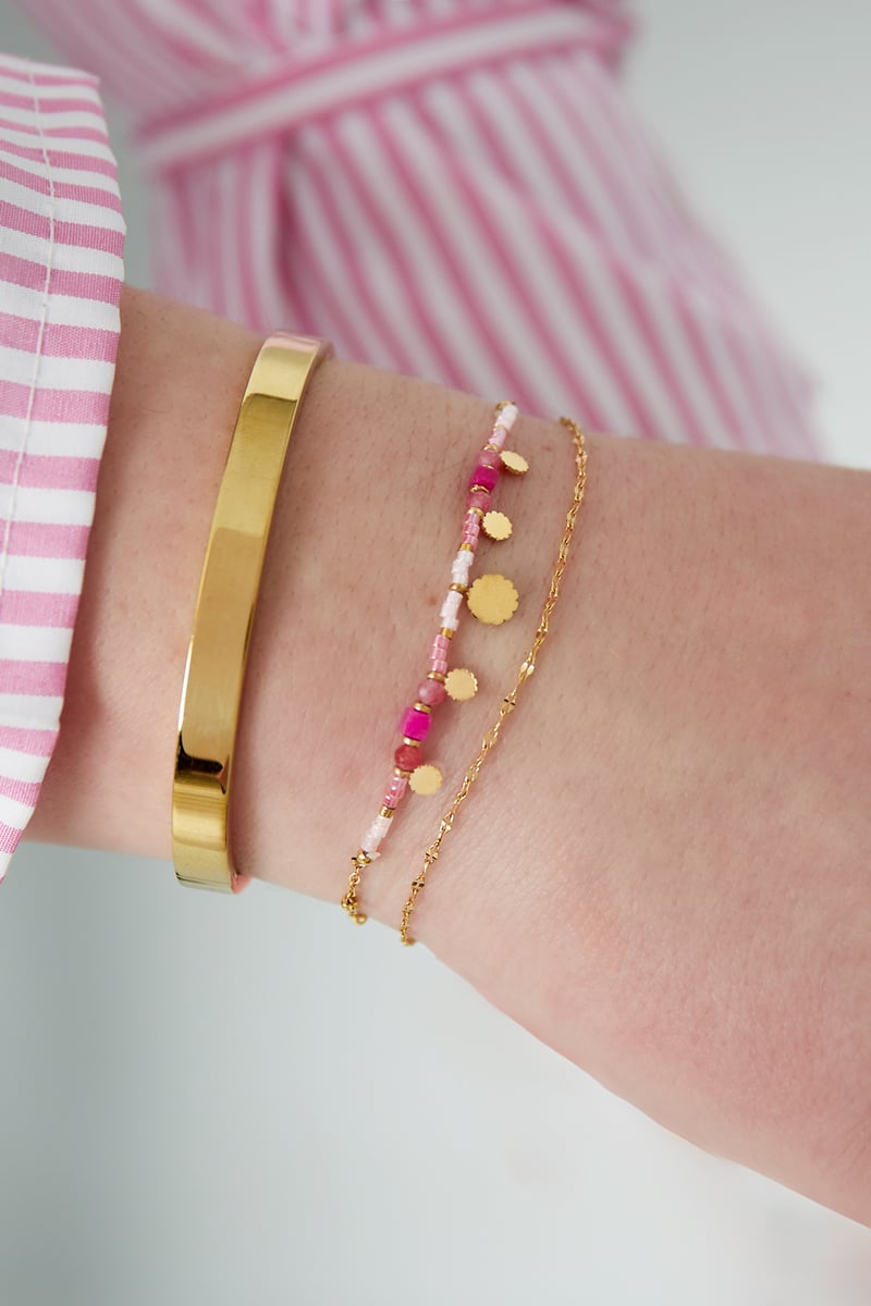 armband roze bedels