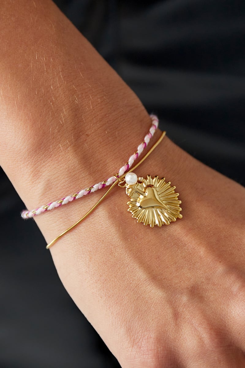 love laced armband - roze en
