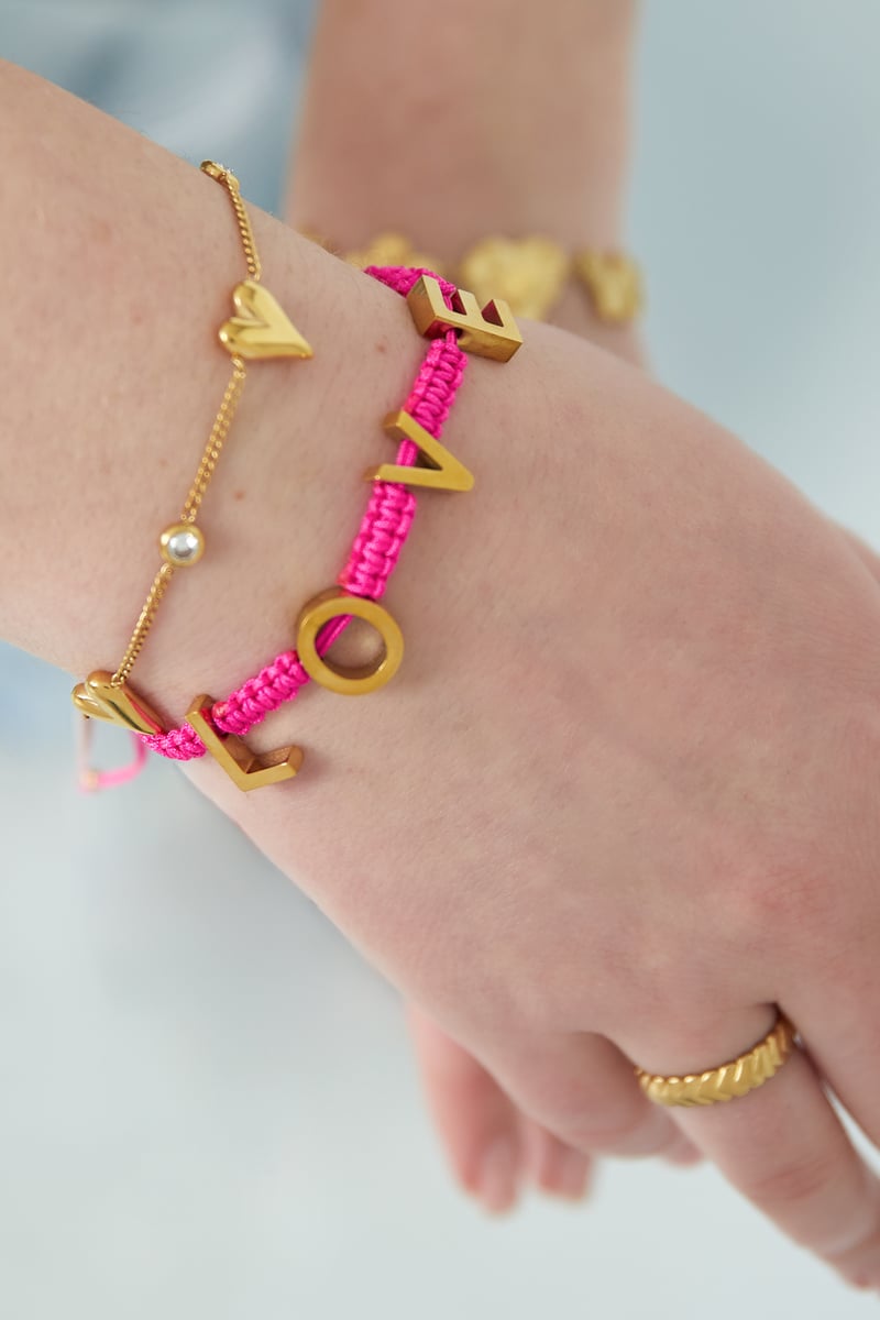 LOVE armband - fuchsia
