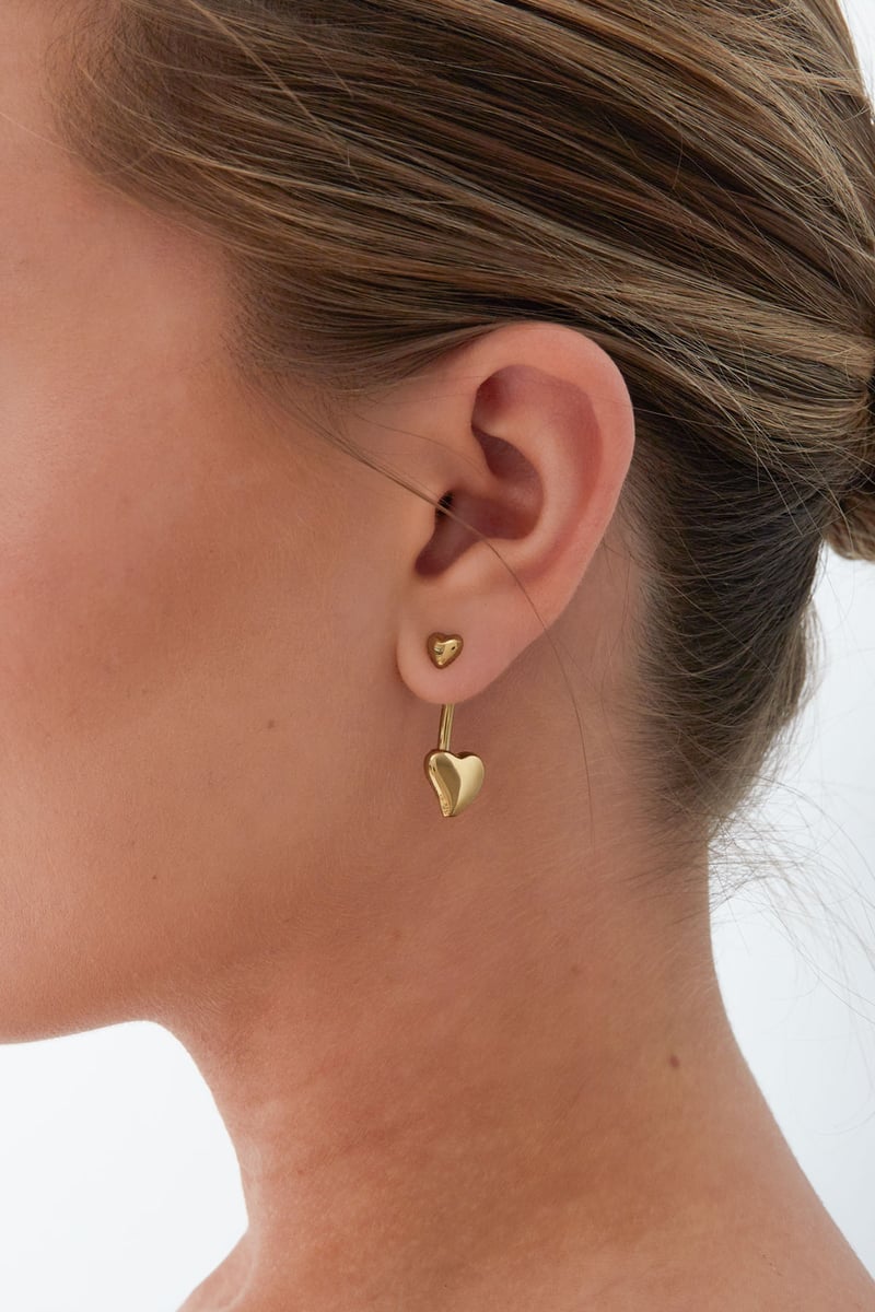 oorbellen dubbel hart