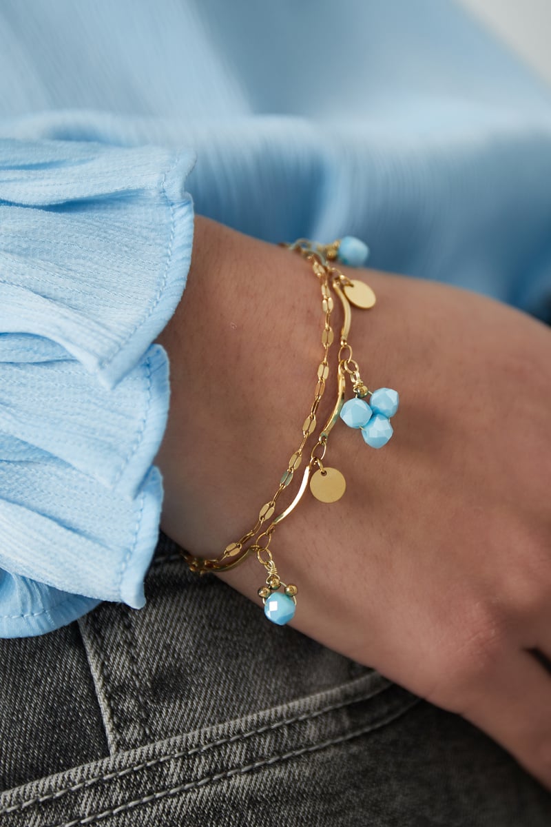 Blue beads Bracelet - Light Blue