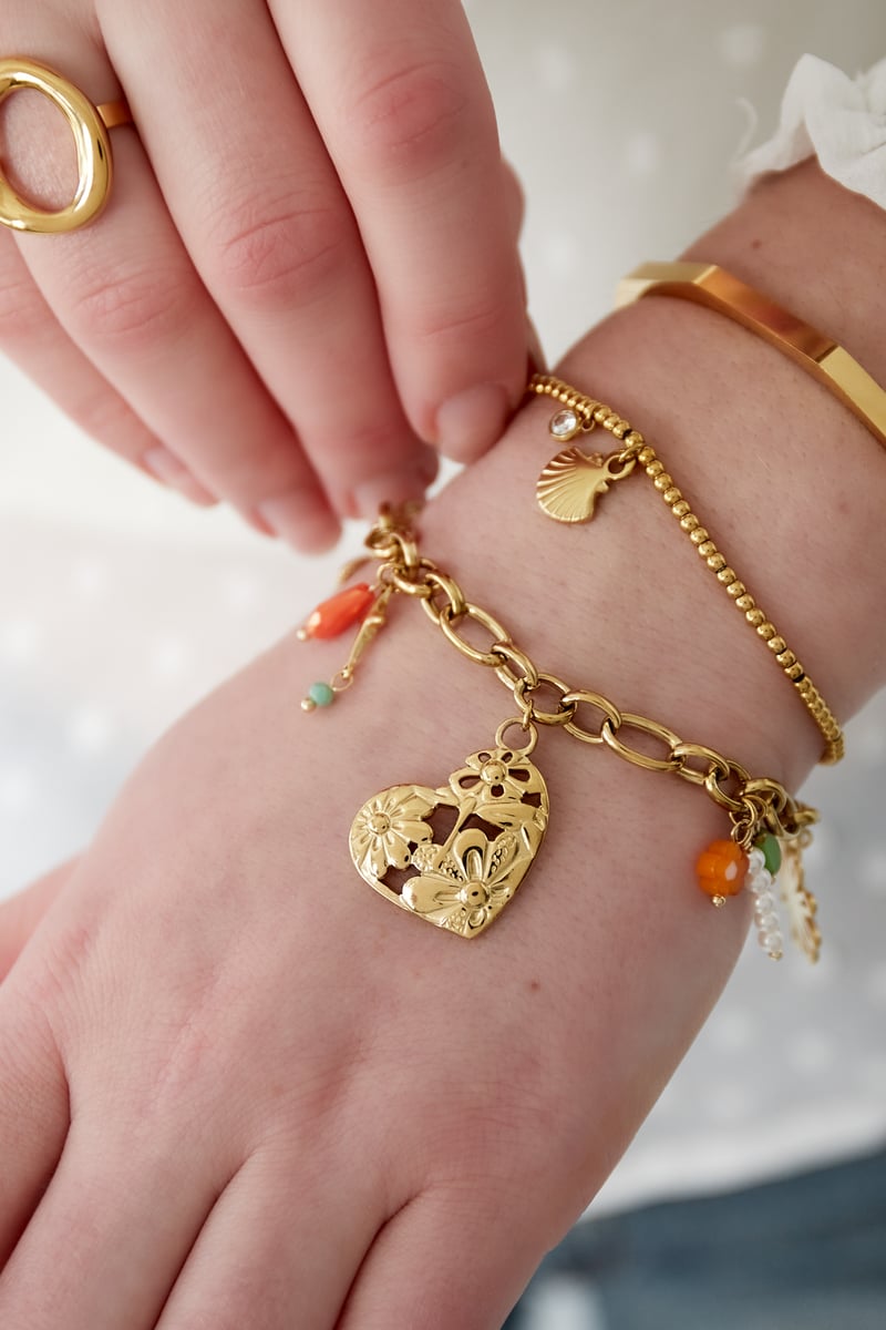 link armband met grote bedels