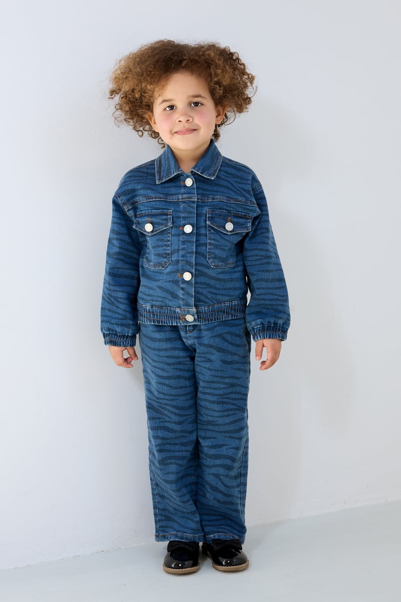 Twinning zebra style jas kind 8 jaar - Blauw