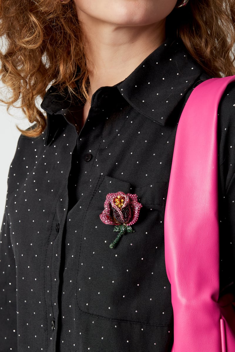 Roos Broche - Fuchsia