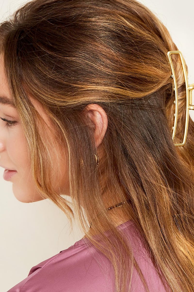 Grote metalen haarclip in Goud kleurkleur Vintage Goud kleur Metaal