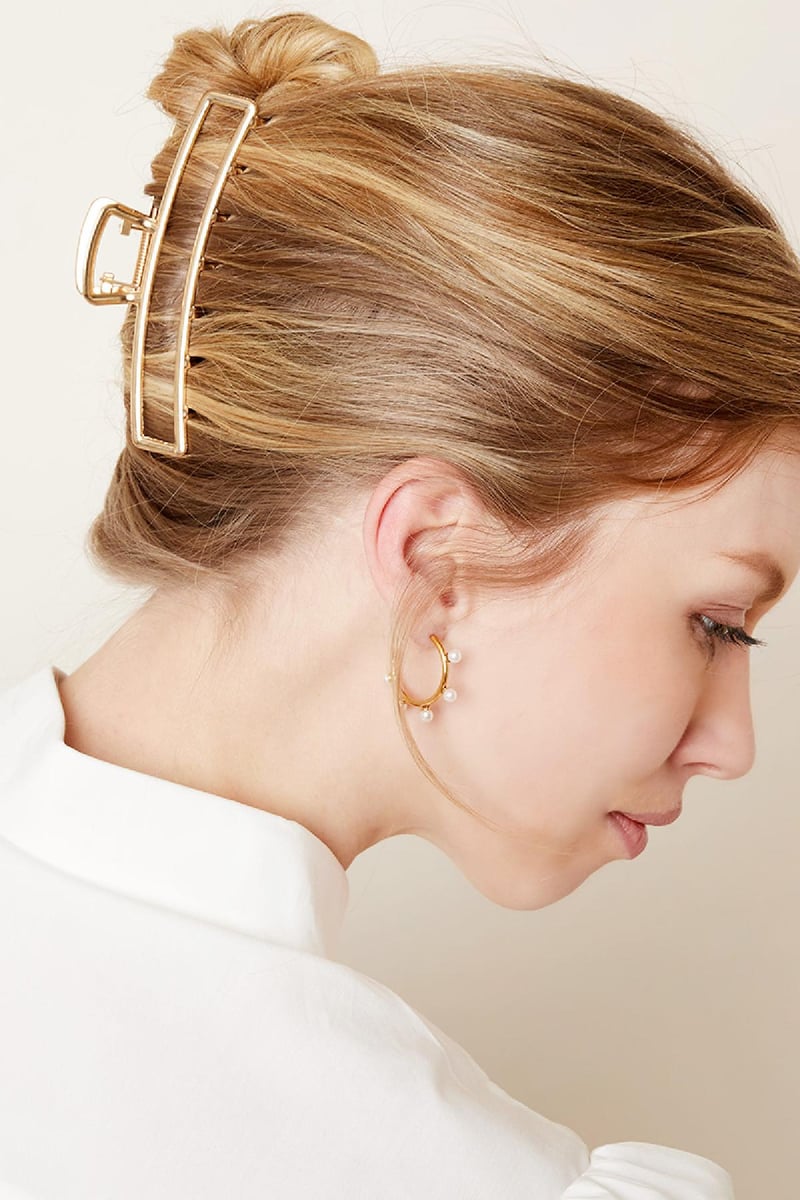Grote metalen haarclip in Goud kleurkleur Vintage Goud kleur Metaal