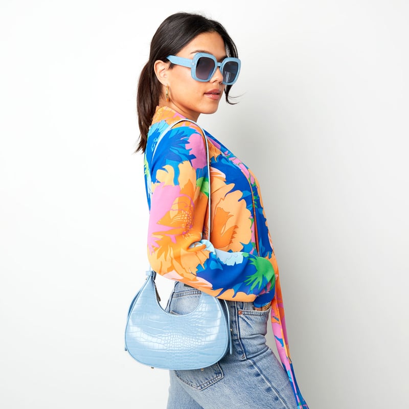 Handtas imitatieleer met print Lila PU