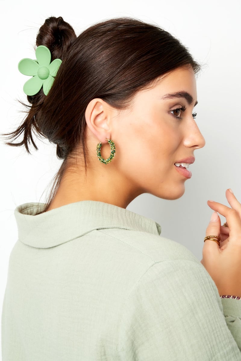 Effen kleur matte madeliefje bloem haarklem fuchsia Resin