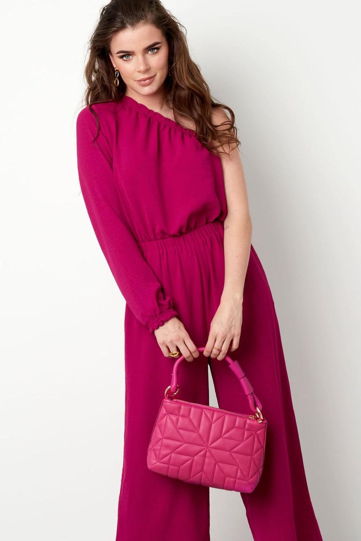 Gestikte handtas bruin - Accessoires/Tassen/Schoudertassen - Fashionistisch