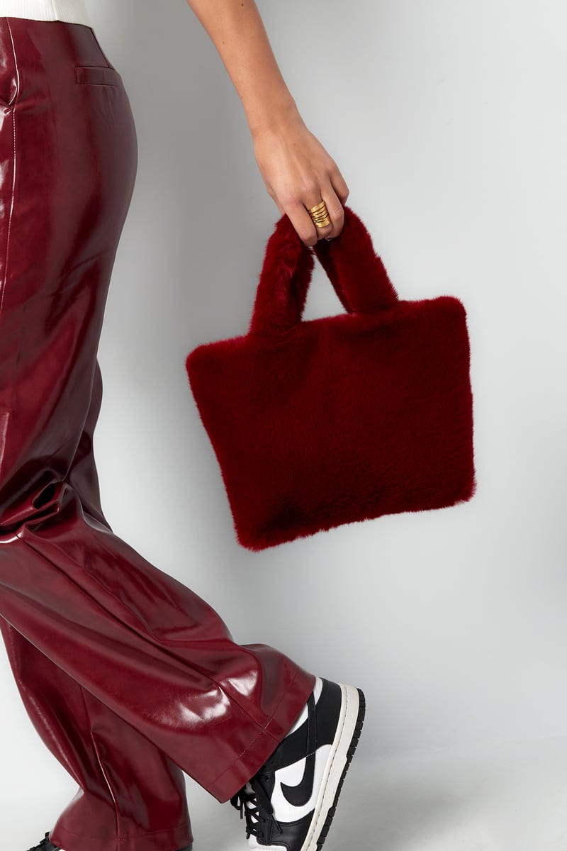 Faux fur city tas klein - beige