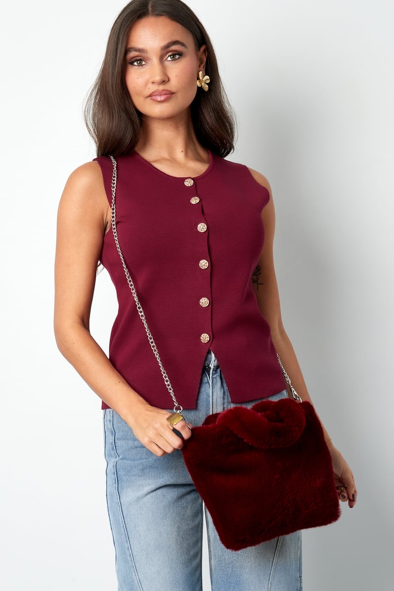 Faux fur city tas klein - beige