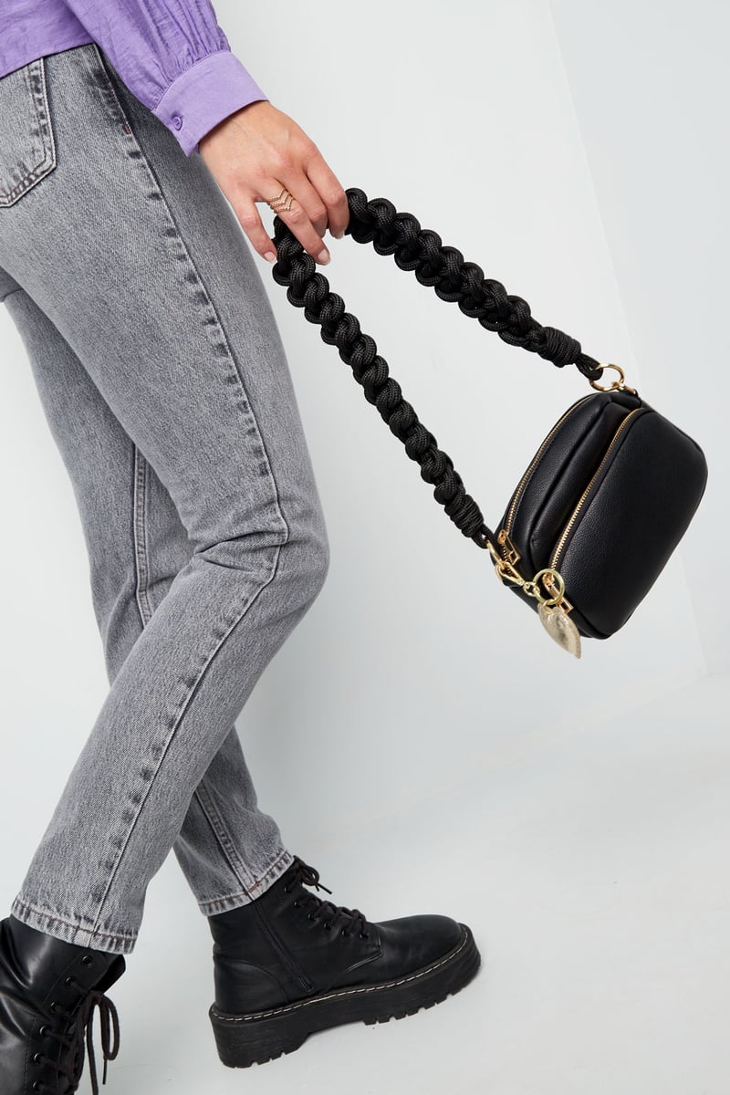 Gevlochten tas strap wijnrood