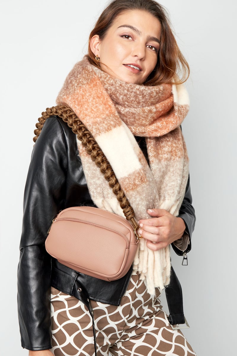 Gevlochten tas strap wijnrood