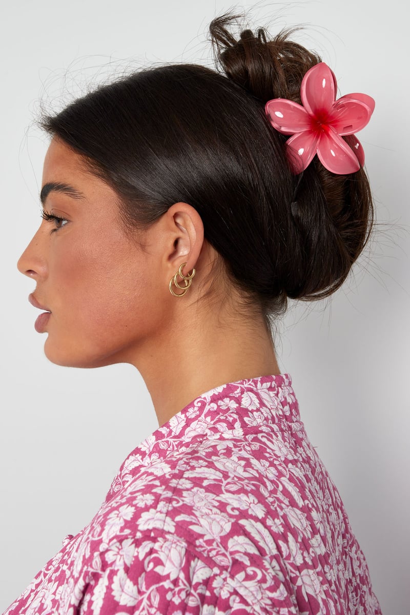 Haarclip met gradiëntbloem Hawaii love - lichtroze