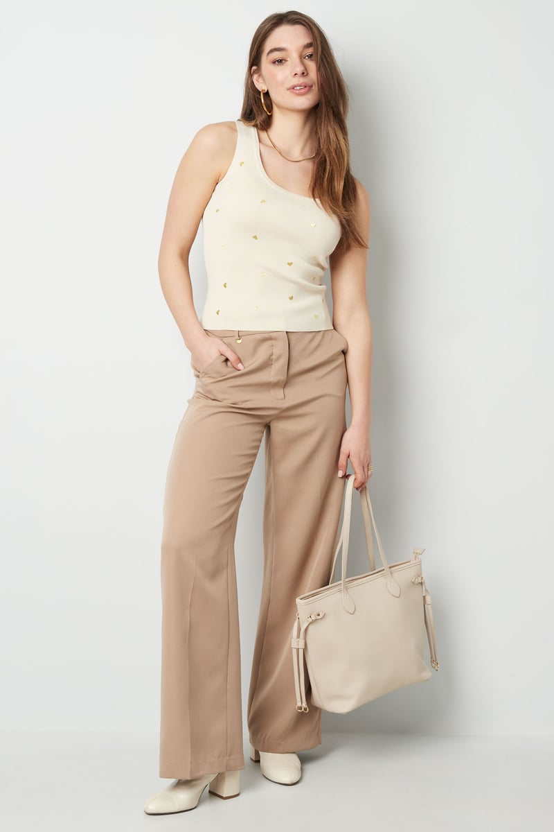 Handtas met bandjes - blauw