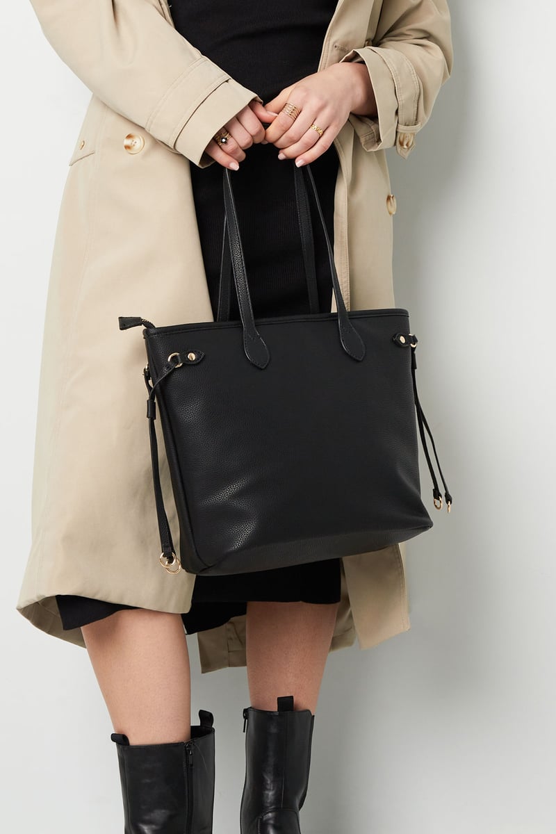 Handtas met bandjes - blauw