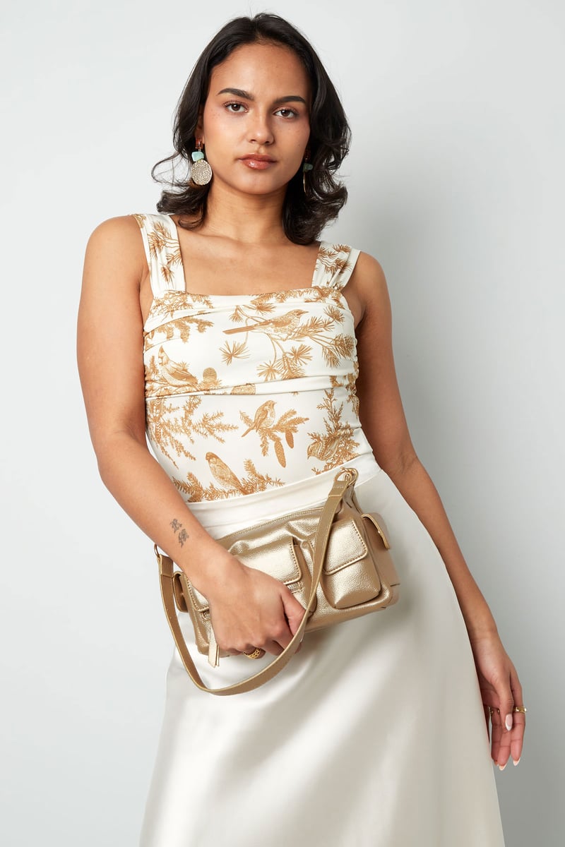 Statement tas met vakjes - donkergrijs 