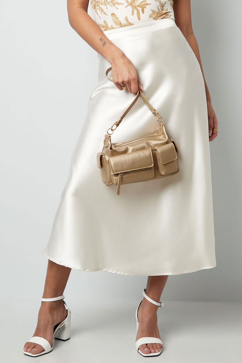 Statement tas met vakjes - donkergrijs 