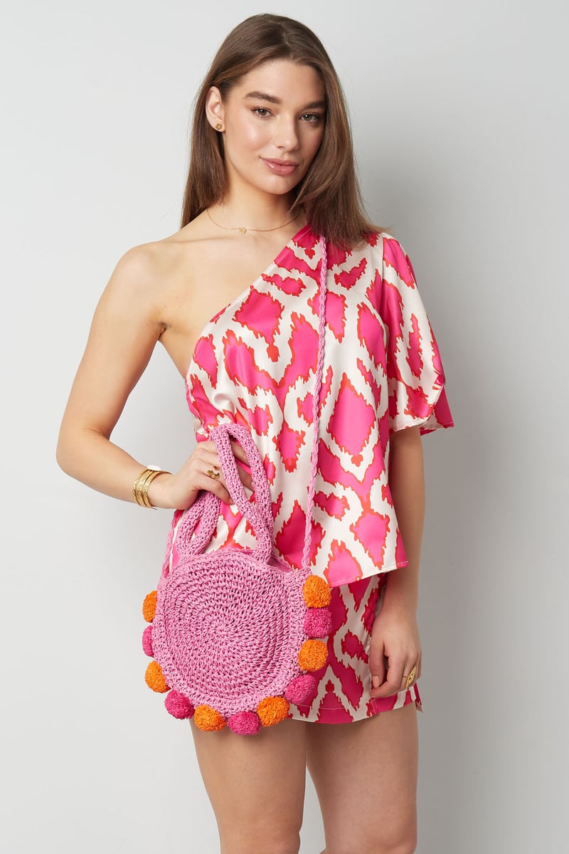 Pom pom beach bag - groen