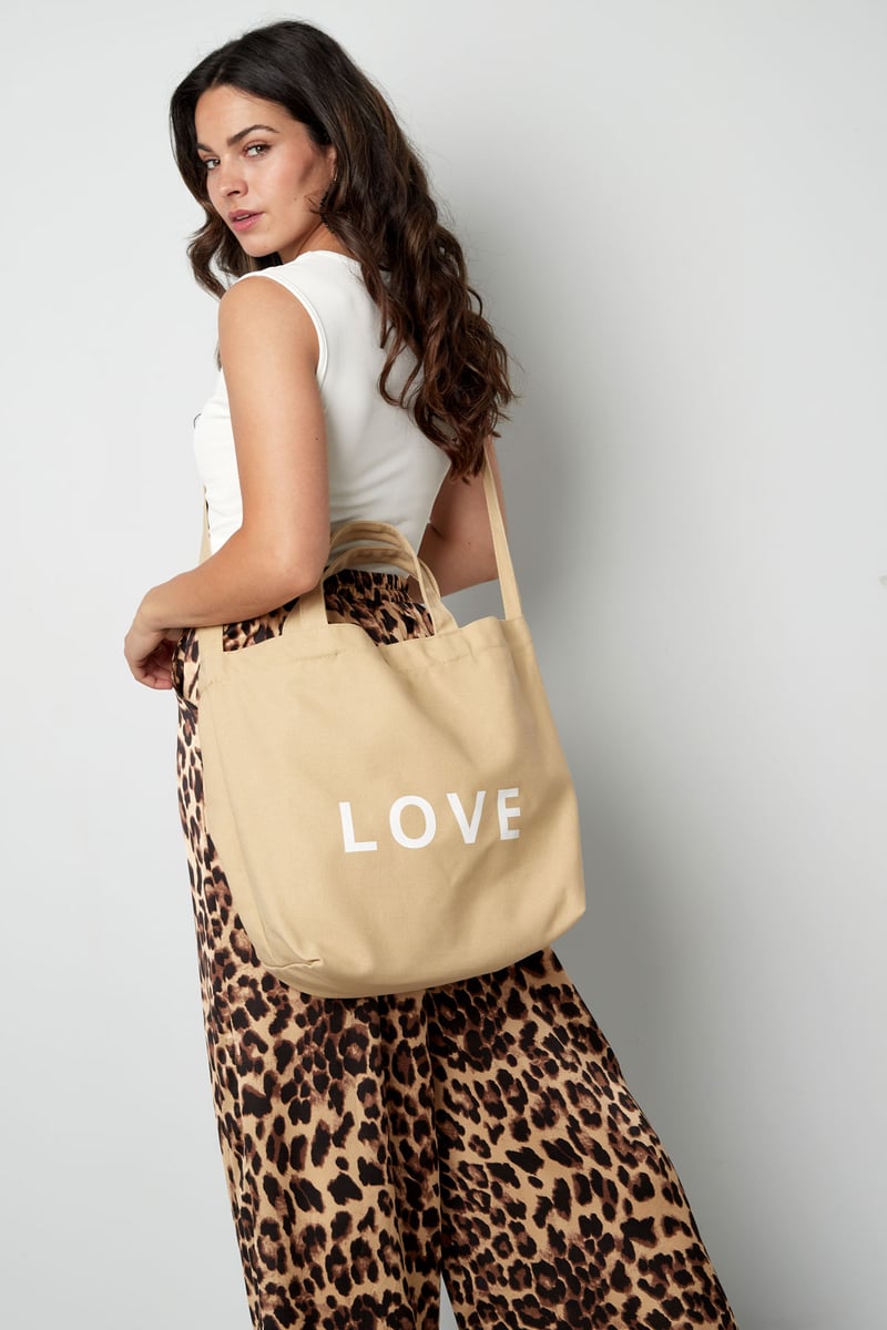 Canvas shopper love - beige