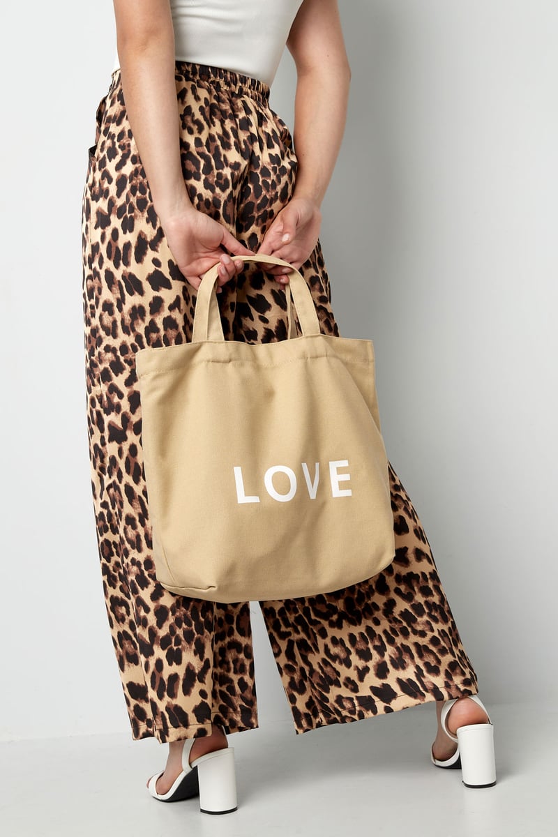 Canvas shopper love - beige