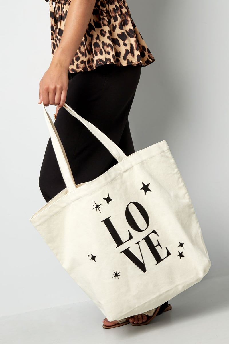 Canvas shopper love - wit