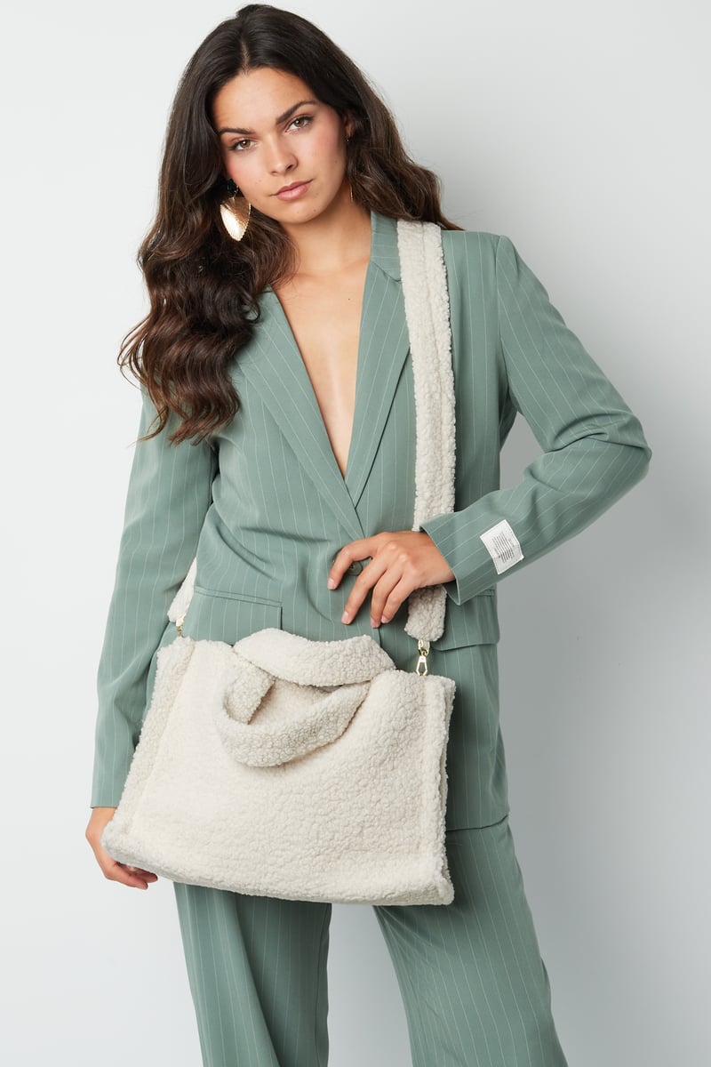 Fluffy Teddy tas - wit