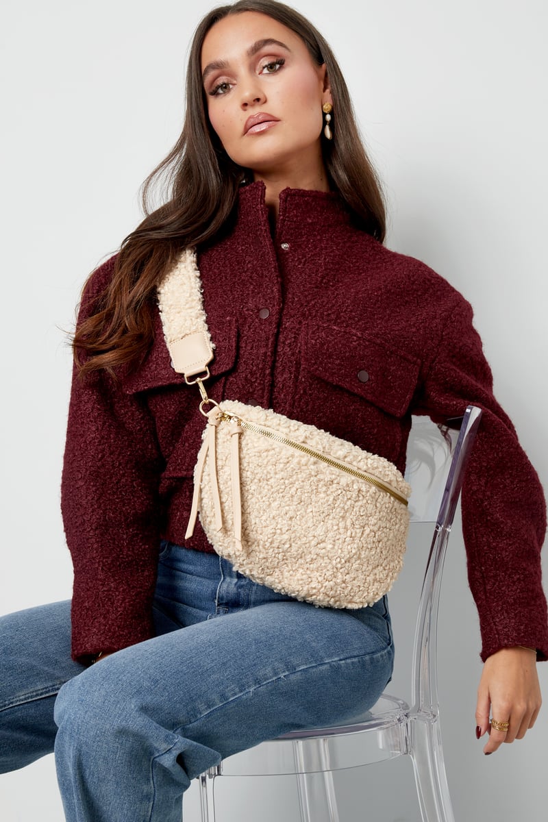 Basic teddy tas - Gebroken wit