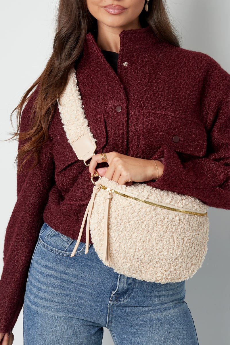 Basic teddy tas - Gebroken wit