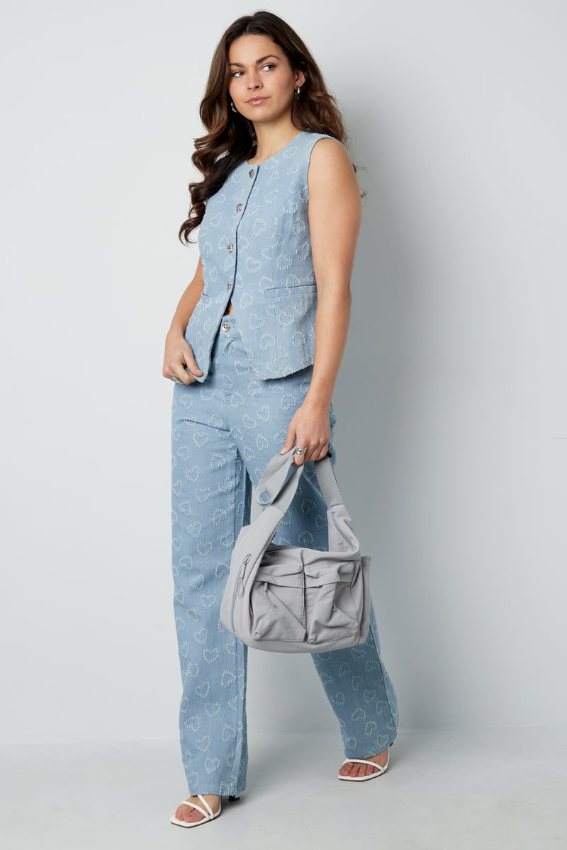 Crossbody tas met vakjes - beige