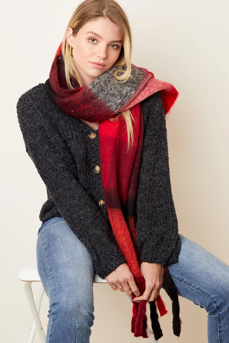 Sjaal met franjes Oranje Polyester