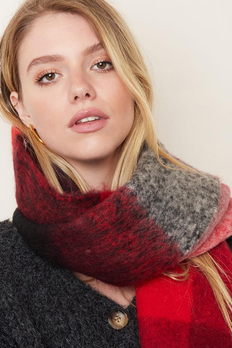 Sjaal met franjes Oranje Polyester