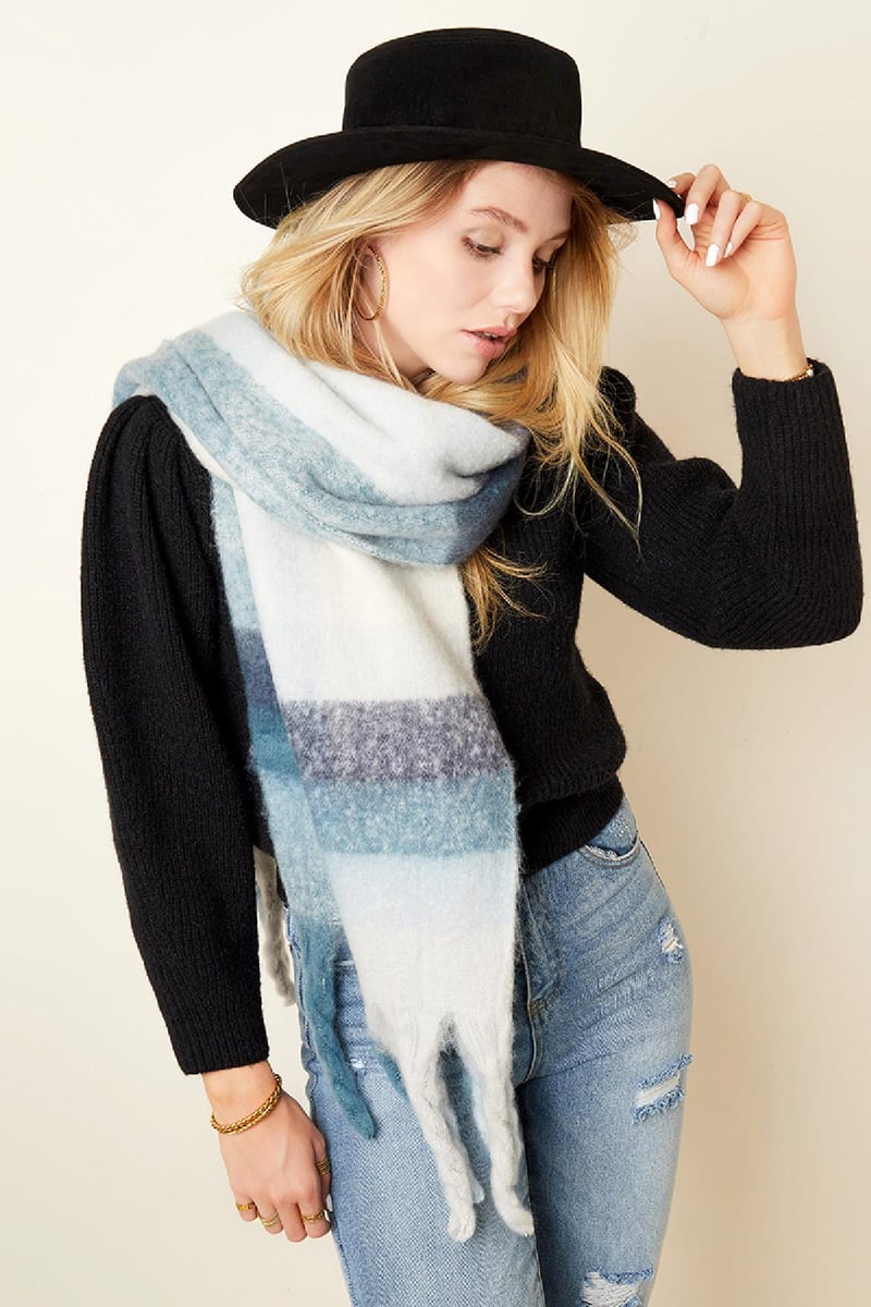 Sjaal met franjes Oranje Polyester