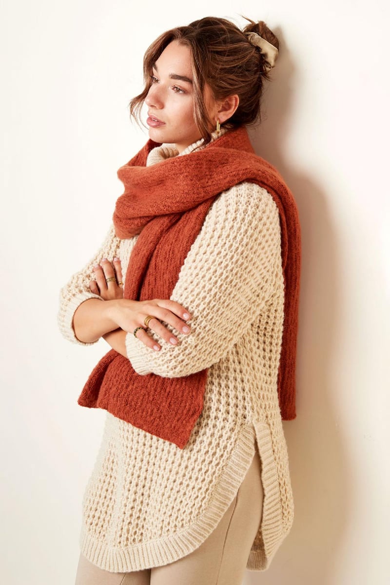 Sjaal gebreid effen - zwart