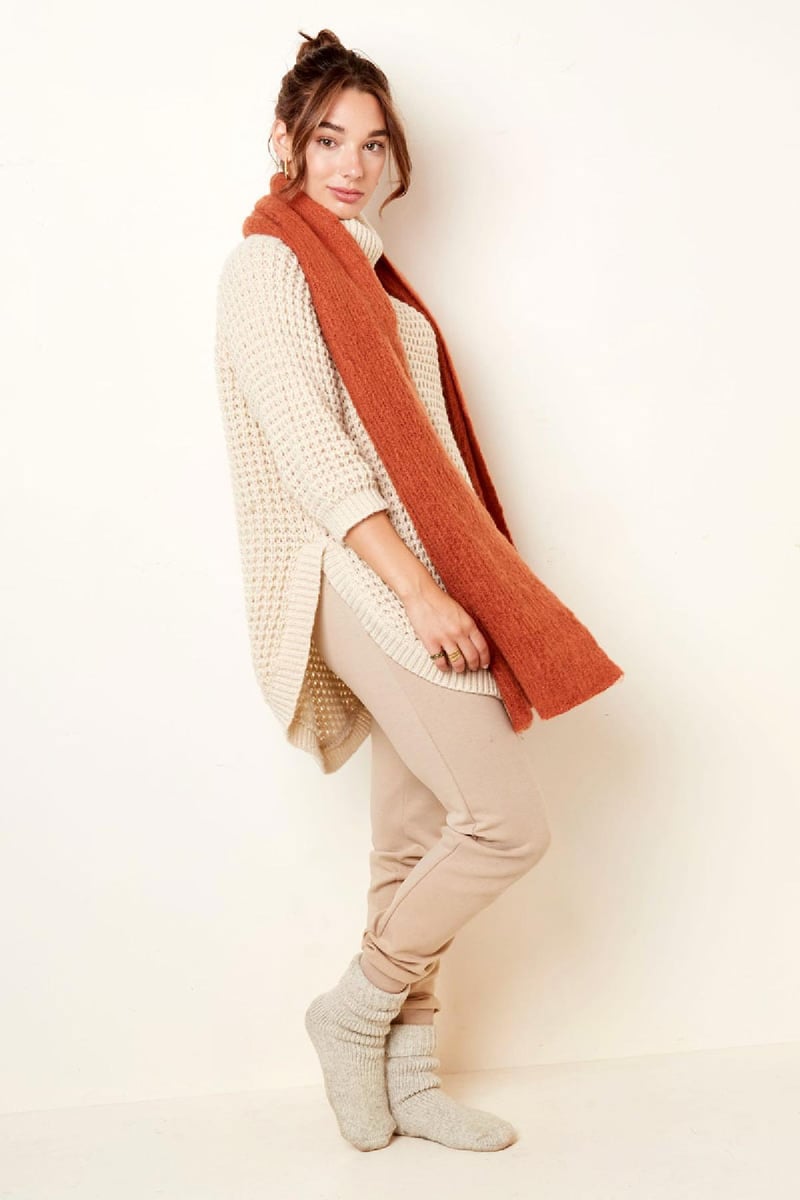 Sjaal gebreid effen - zwart