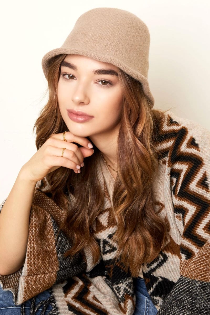 Bucket hat effen kleur Groen Acryl