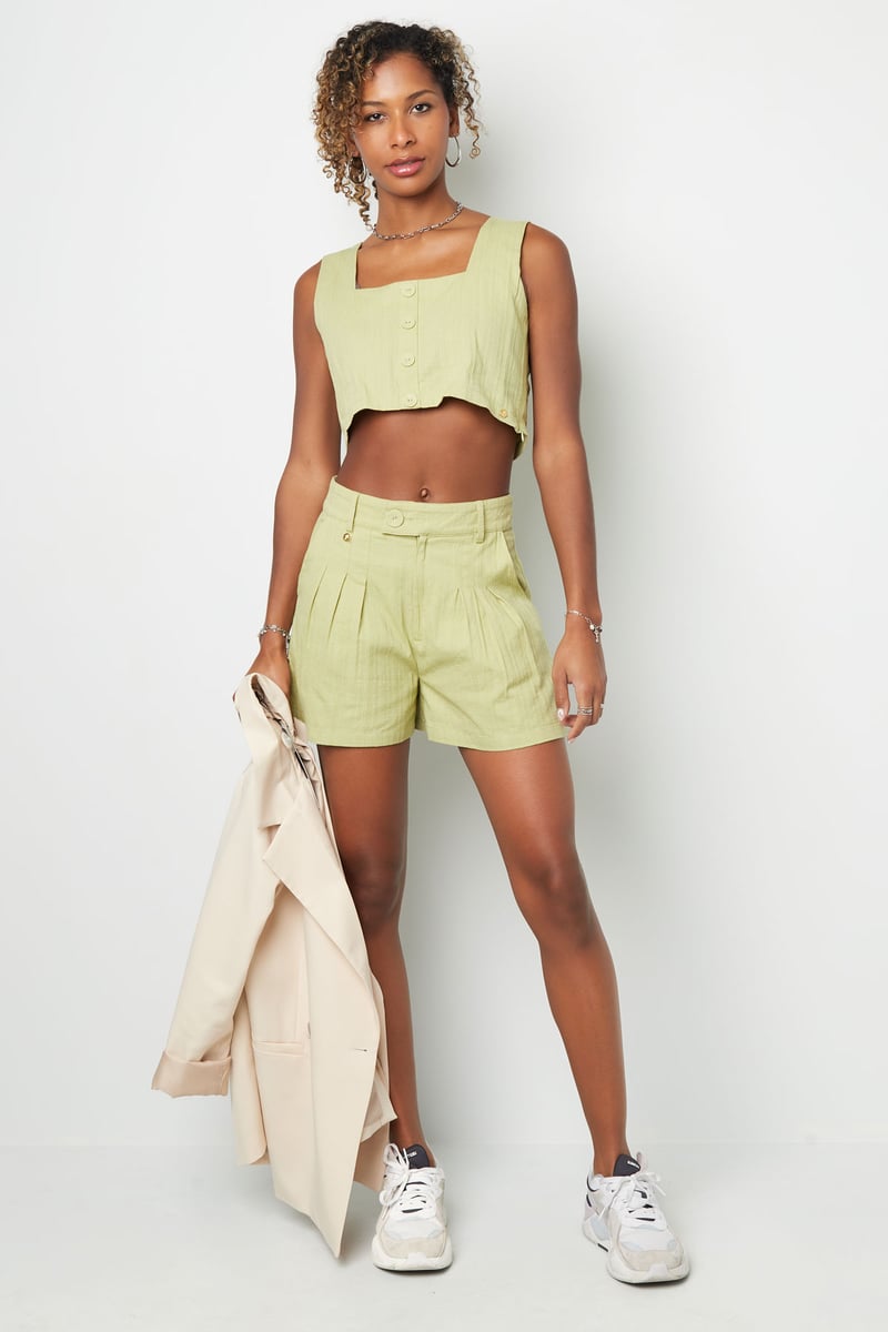 Crop top knoop detail - wit S