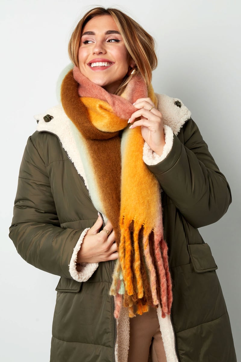 Wintersjaal ombre kleuren grijs