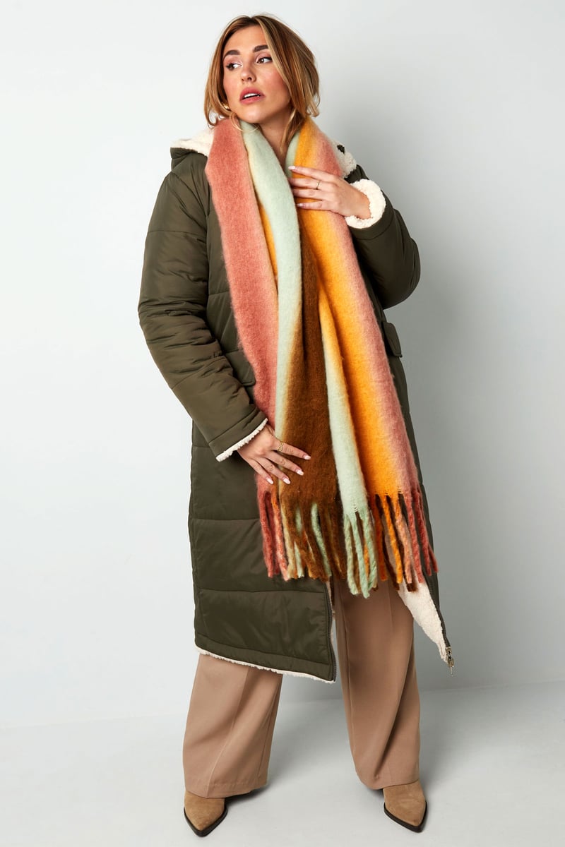 Wintersjaal ombre kleuren grijs