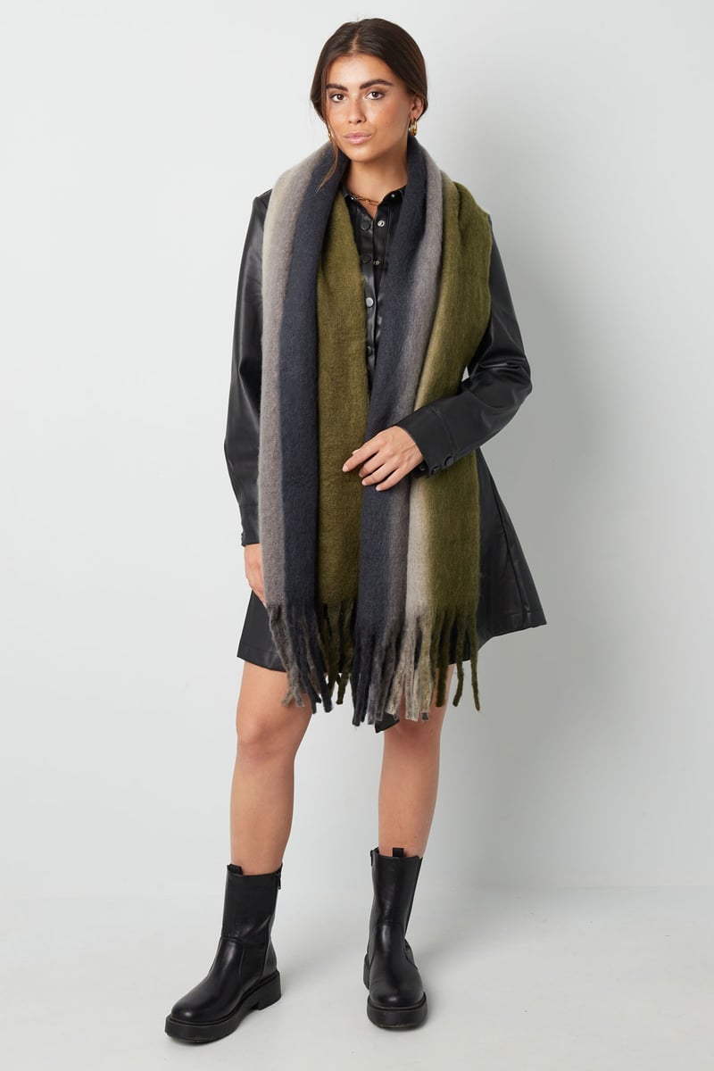 Wintersjaal ombre kleuren grijs