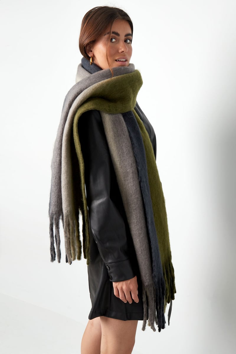 Wintersjaal ombre kleuren grijs