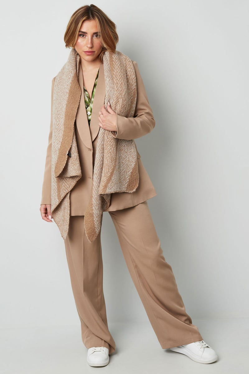 Sjaal zigzag print multi - oranje