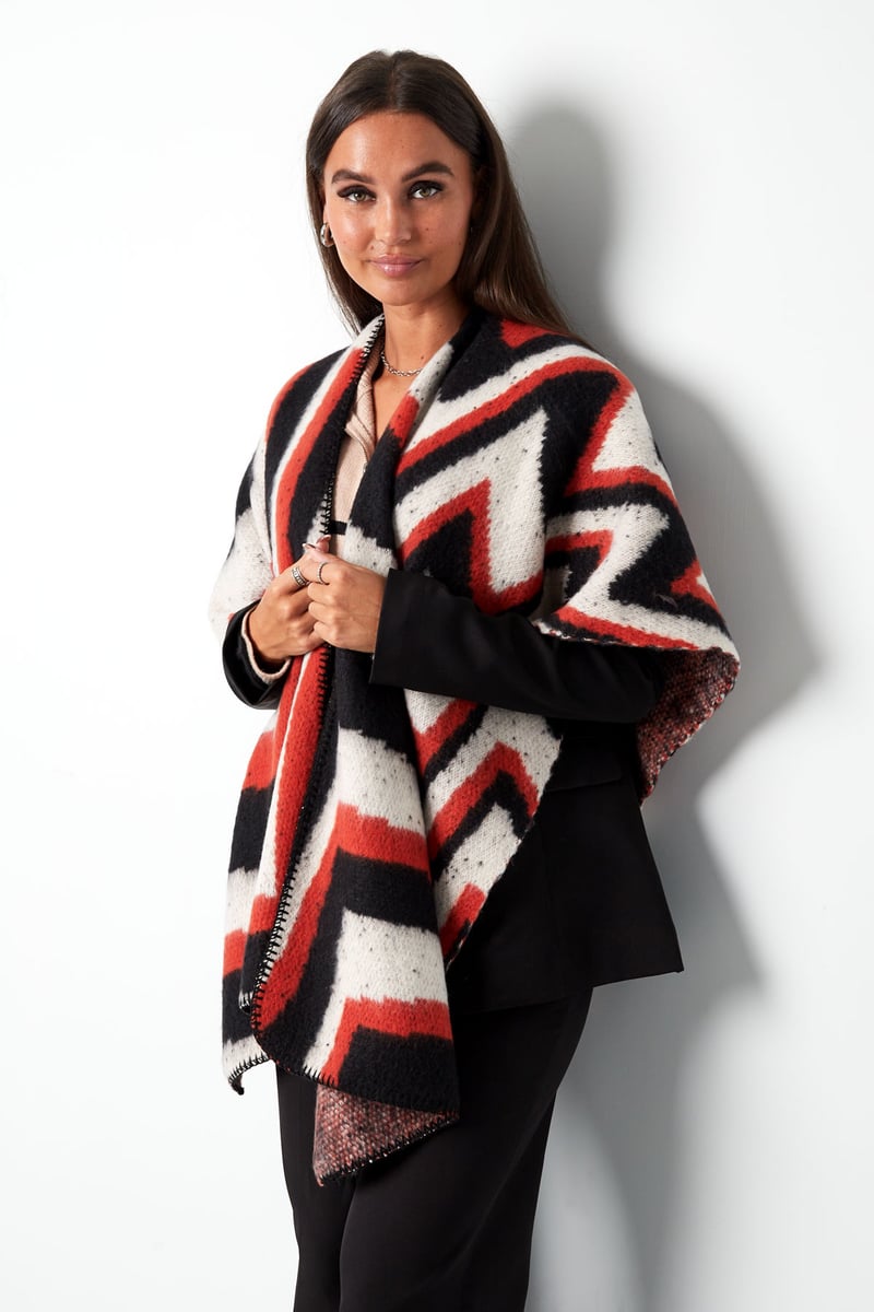 Omslagdoek organische print - oranje