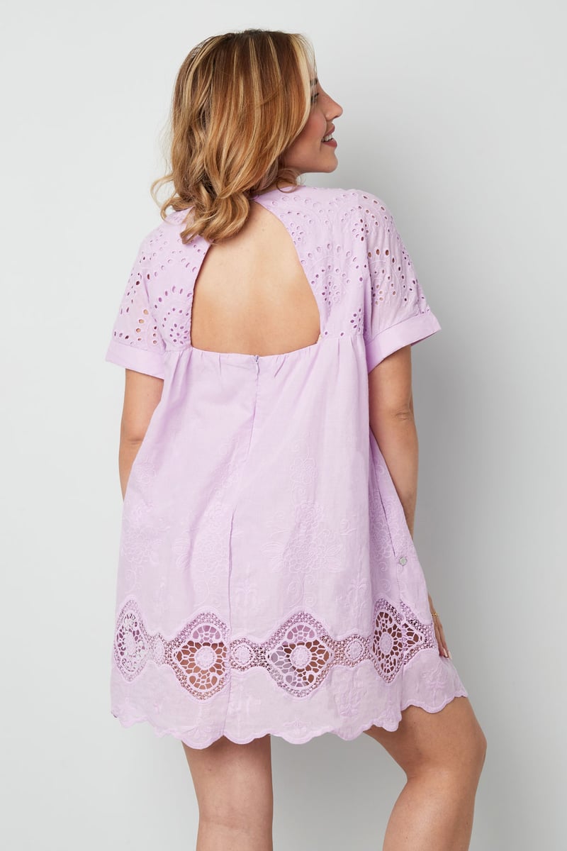 Korte jurk met open rug - fuchsia