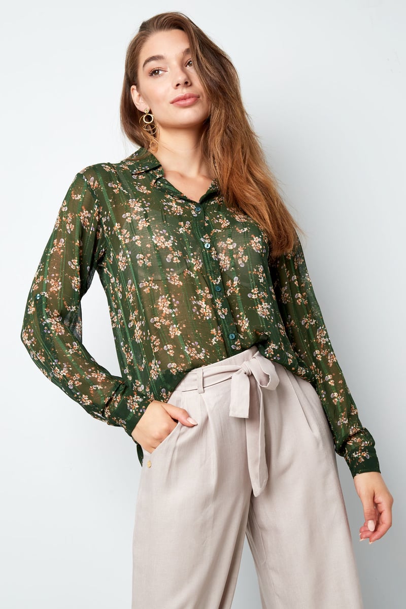 Blouse bloemenprint groen