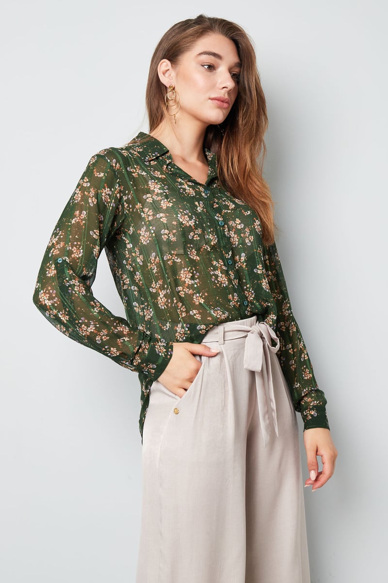 Blouse bloemenprint groen