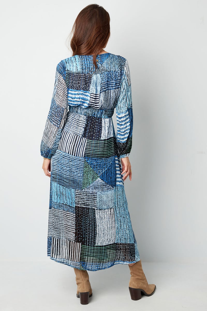 Maxi jurk over de top print blauw