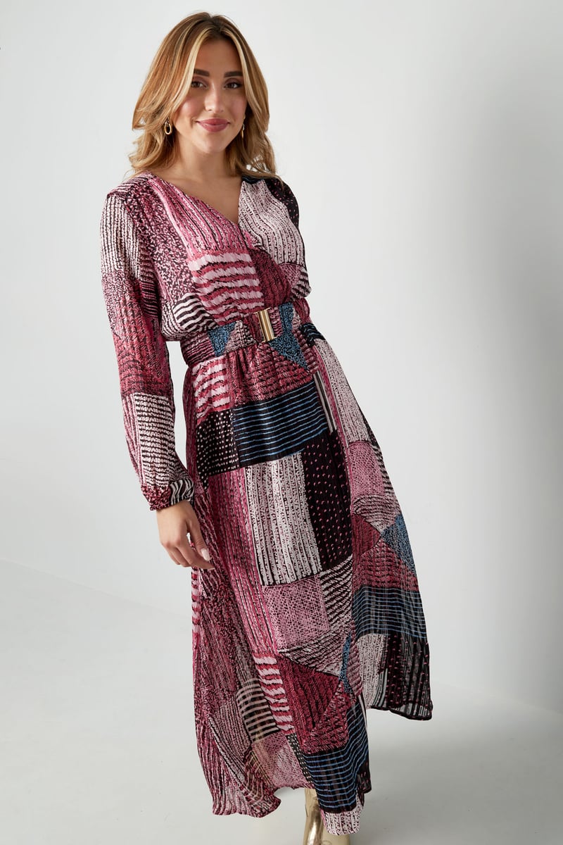 Maxi jurk over de top print blauw